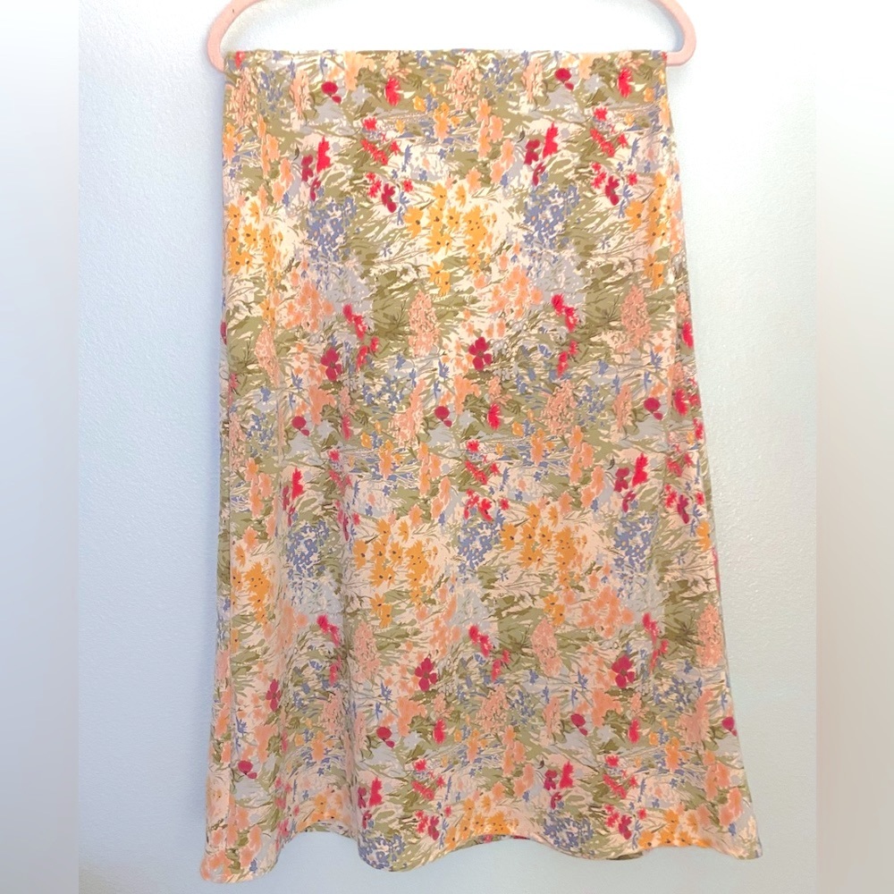 Rachel Zoe Floral Multicolored Midi Skirt Size 6 (Medium)